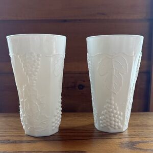 White Embossed Grape Tumblers